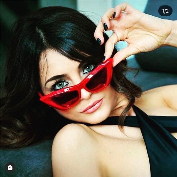 

fashion plate tide cat's eye sunglasses bv1101s men's and women's sunscreen sunglasses of the same type, White;black