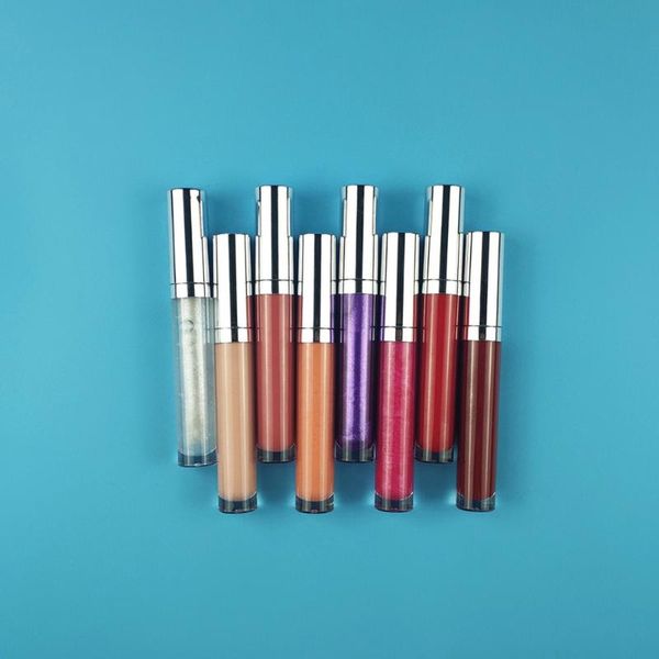 

lip gloss 31 colors glitter lipgloss private label no logo bulk shiny oil plumper clear wholesale tint silver cap round tube