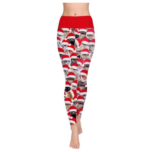 

women's leggings christmas women high waist skinny leggins fitness legging ladies printed workout stretch trousers pants, Black