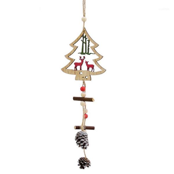 

christmas decorations tree wooden pendant nordic style long hanging ornament hollow tags home party decoration tree1
