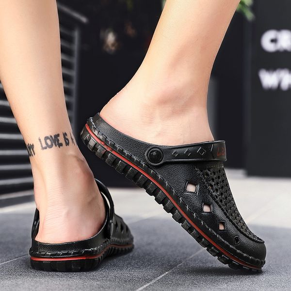 

2021 outdoors cross-border slippers mens womens hole sandals shoes breathable lightweight sandal and slipper fashion casual beach trainer co, Black