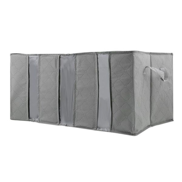 

storage bag portable organizer non-woven fabric underbed pouch bamboo clothing sorting bags large capacity home supplies