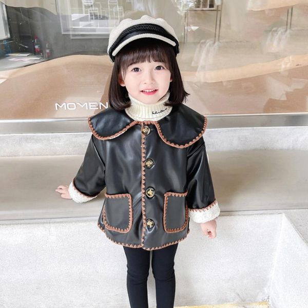 

jackets girls fur coat cotton padded coats thick warm children's toddler winter kids clothes, Blue;gray