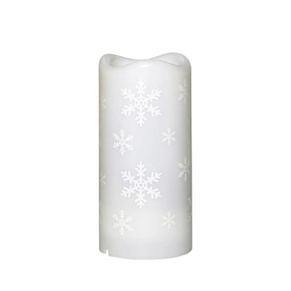 

candles christmas led night light non-smoke decorative candle lights snowflake pattern party projection for home bar - battery