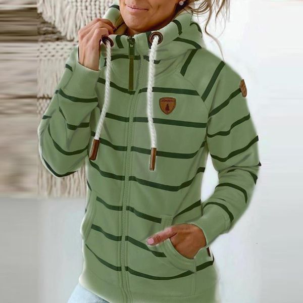 

women's hoodies & sweatshirts women casual drawstring hooded autumn long sleeve pockets striped hoodie coats harajuku female plus size, Black