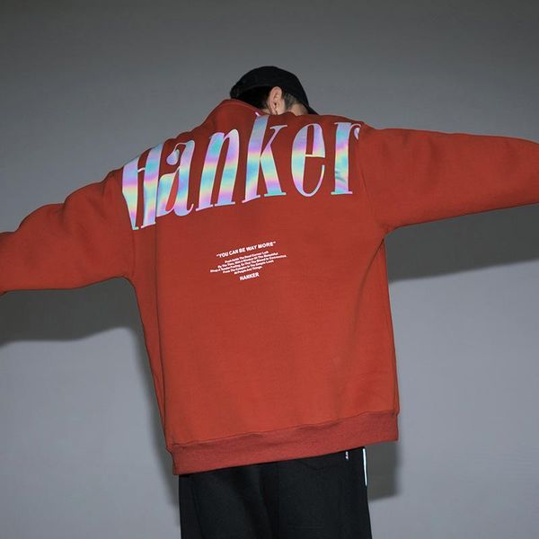 

men's hoodies & sweatshirts colorful letter print sweatshirt men harajuku japanese style hoodie man hip hop 2021 women pullover loose h, Black