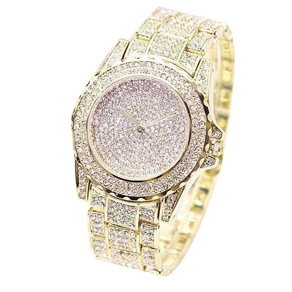 

wristwatches women luxury full shiny rhinestone round quartz movement wrist watch bracelet, Slivery;brown