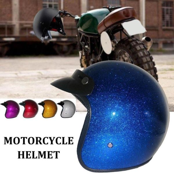 

motorcycle helmets headbone men women classic vintage retro dot 3/4 open face helmet lightweight blink sparkle colorful motorcyclehelmet
