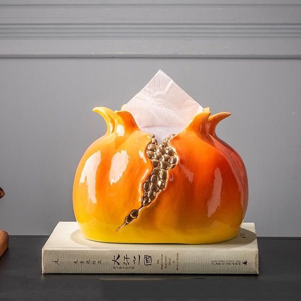 

chinese creative pomegranate tissue box living room coffee table home pumping restaurant ceramic crafts decoration boxes & napkins