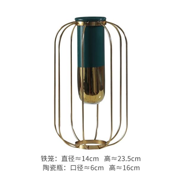 

gold luxury european style vase round metal dried flowers home office accessories green abstract jarrones ornaments eh50va vases