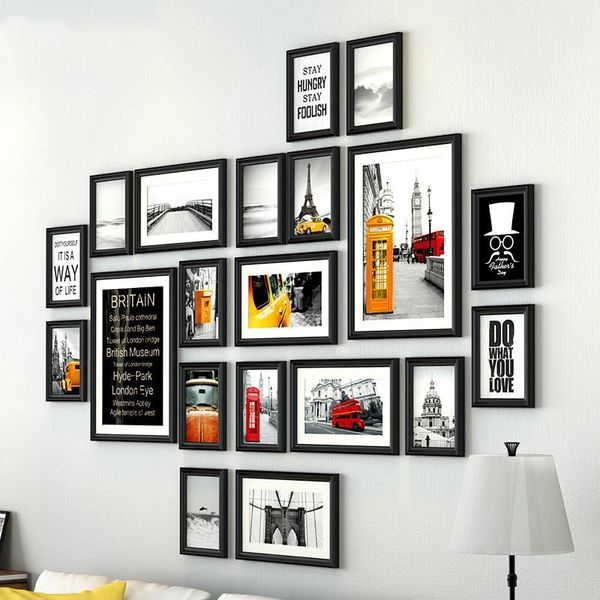 

frames and mouldings europe style solid wood po frame wall 20pcs/set home sofa decor vintage combination for decoration