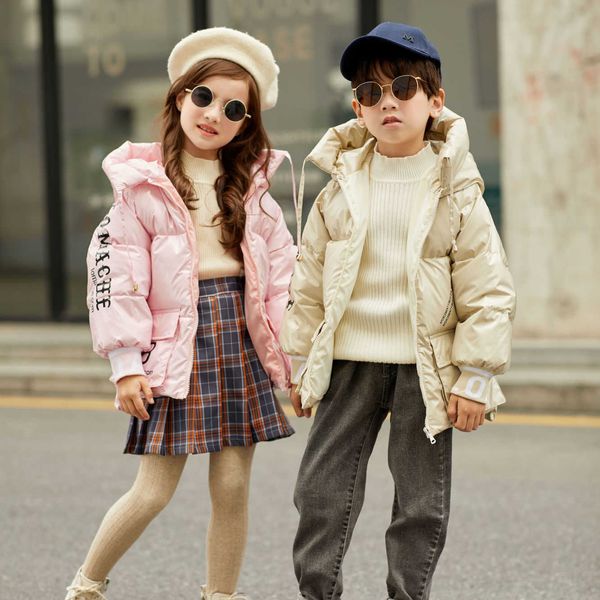 Kinder Mantel 2021 Winter Unten Jacke Für Mädchen Gepolsterte Wasserdichte Outwear Kinder Kleidung Baby Jungen Unten Mäntel TZ922 H0910