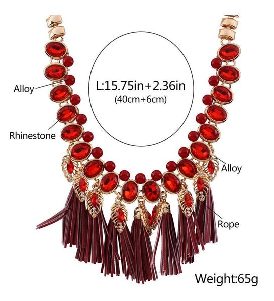 

pendant necklaces acrylic stone statement tassel hyperbole women party club wear jewelry wedding accessories gifts alloy fj665, Silver