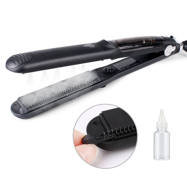 

steam hair straightener steam flat iron hair straightening brush ceramic tourmaline anti-scald comb lcd display straightner perf