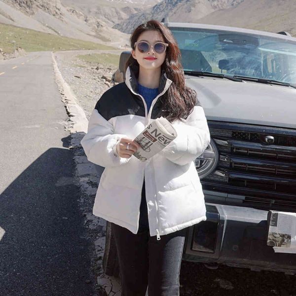 

popular down cotton jacket female winter short small bread student, Black