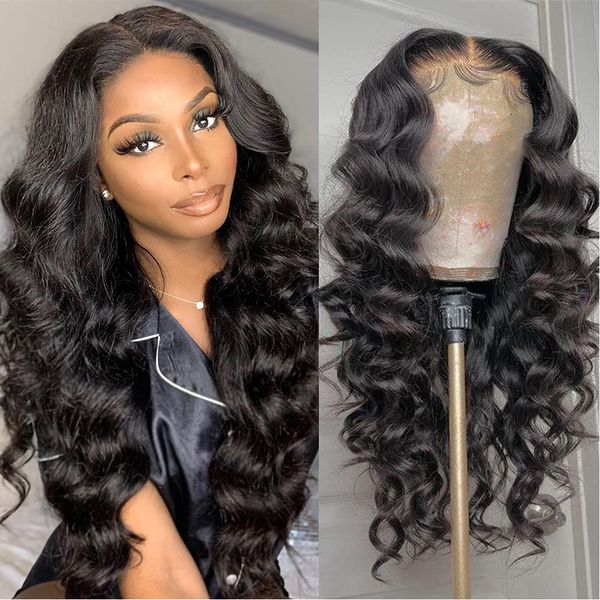 

lx brand synthetic wig loose deep wave lace wigs high temperature fiber hair light brown lace frontal wig for black womenfactory direct