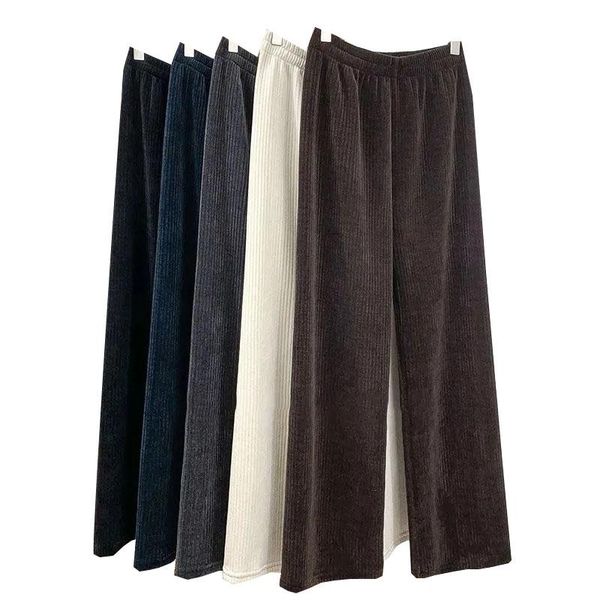 

women's pants & capris 2021 wide-leg women plus velvet thickened autumn and winter high-waist straight-leg high drape, Black;white