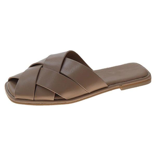 

sandals 2021 flat summer beach outdoor woman shoes fashion luxury designer sandalias ladies zapatos, Black