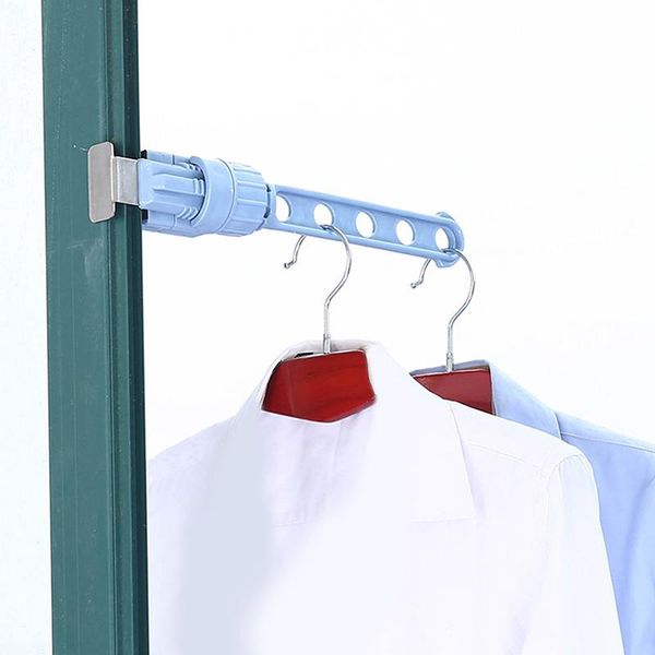 

hangers & racks indoor balcony 5 hole clothes hanging drying rack window frame portable hanger home storage for