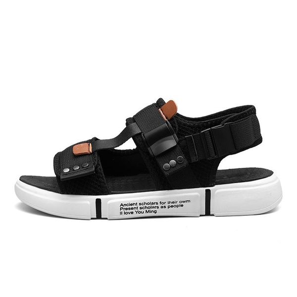 

sandals sandale 44 breathable homens 39 shoe hombre plage mountain outdoor sandalias comfort casual masculina rubber size slip flat on, Black