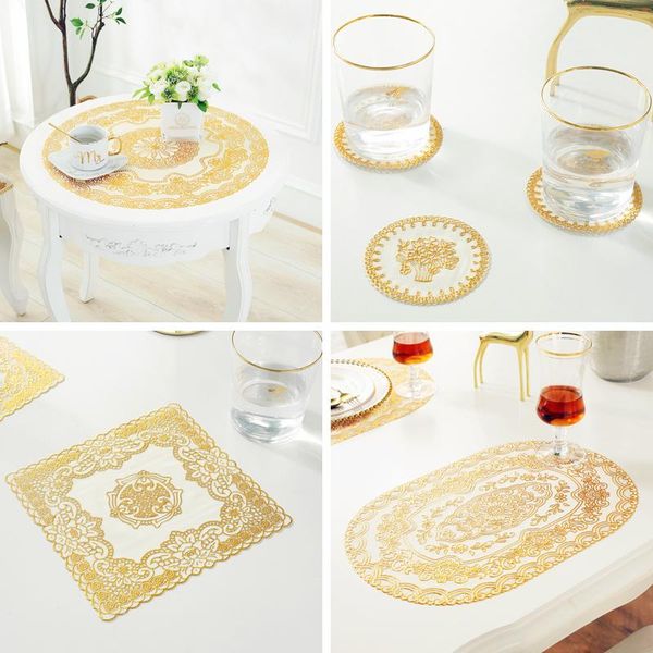 

mats & pads pvc waterproof heat insulation tea table mat coasters dining tray cushions vases ashtrays and