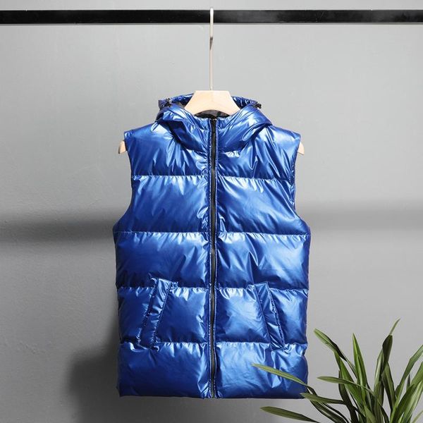 

jacket waistcoat vest men winter fashion casual warm smooth hooded men's autumn thicken sleeveless vests, Black;white