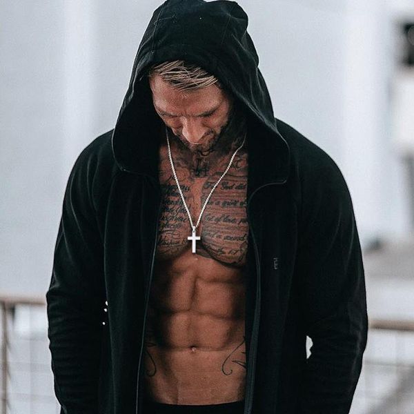 

pendant necklaces mens cross necklace for men stainless steel jesus christ prayer crosses men's jewelry religious, Silver