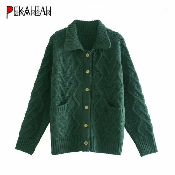 

women's sweaters vintage lapel pocket oversize knitted sweater fashion slim long sleeve elegant warm cardigan famale outerwear chic top, White;black