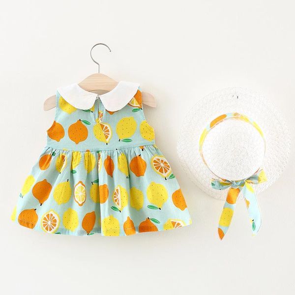 

girl's dresses girls dress summer children's for toddler girl fashion printing clothing 1-3 years born baby, Red;yellow