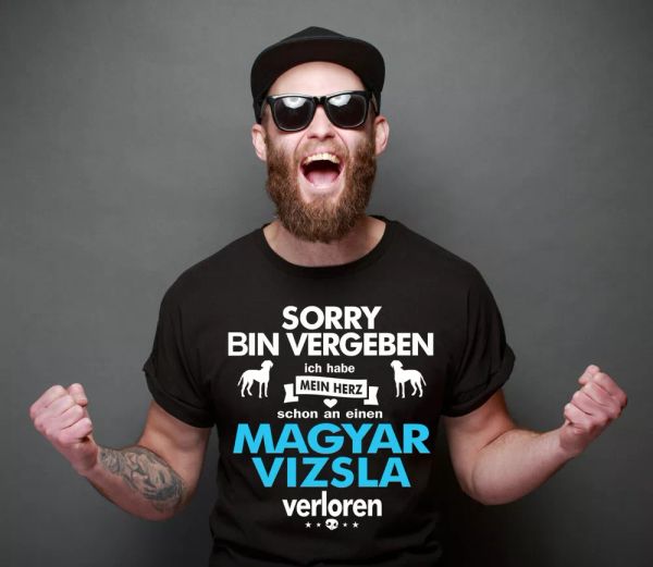 

sale magyar vizsla heart lost hunting dog hunting t-shirt black s, White;black