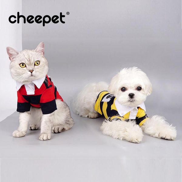 

dog apparel pet clothes spring summer cotton comfortable soft stripes no. 5 t-shirt cat small two-legged sweater supplie