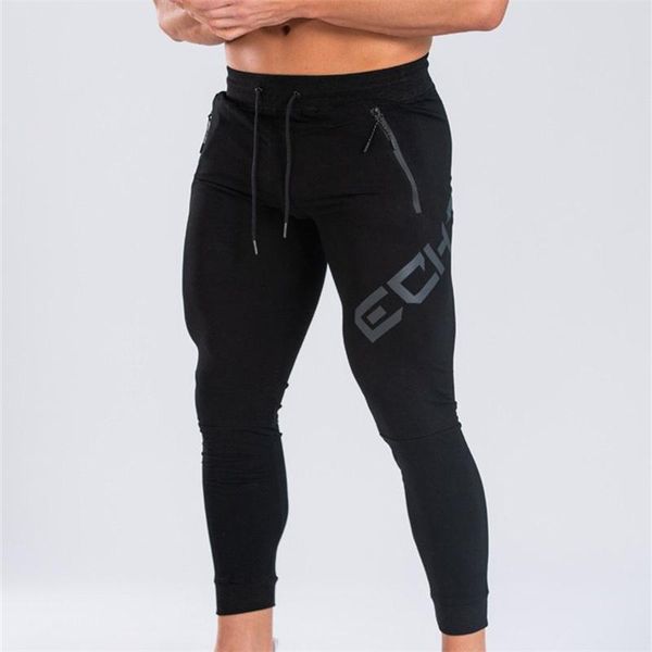 

men's pants men fashion printing jogger autumn casual mens sweatpants sportswear long trousers straight man fitness clothing, Black