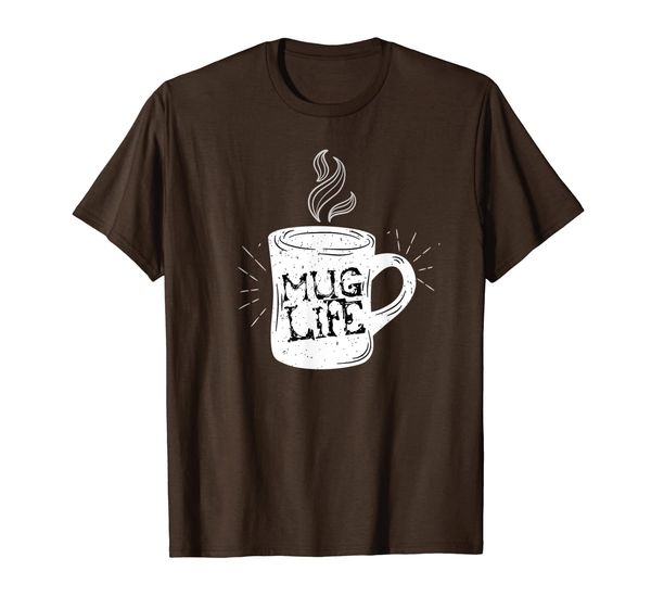 

funny coffee tshirt mug life caffeine lover shirt, White;black