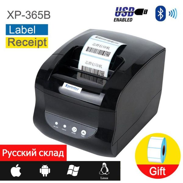 

printers xp-365b 80mm thermal receipt label printer for supermarket barcode qr code sticker date price usb bluetooth android windows