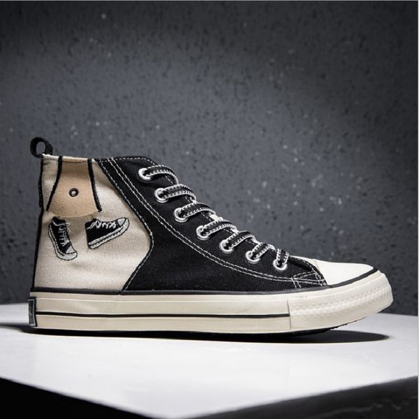 

men running shoes graffiti black white breathable comfortable mens trainers canvas shoe sports sneakers runners size 40-44