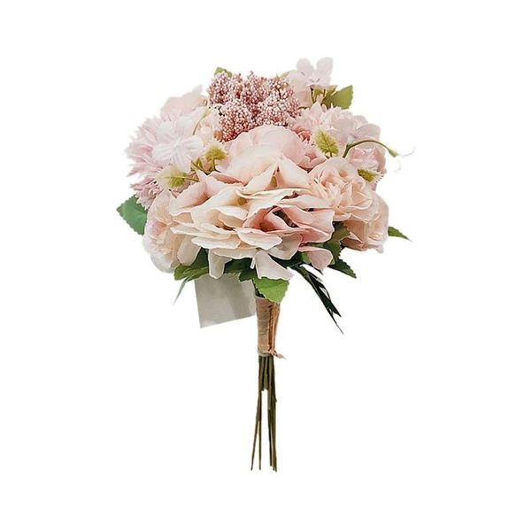 

decorative flowers & wreaths pink handwritten hydrangea vanilla tea bouquet artificial rose wedding home diy decor supplies
