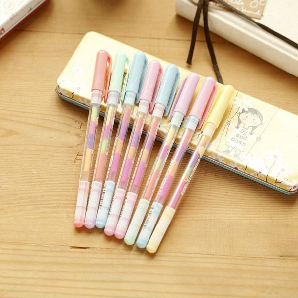 

gel pens 1 pcs 0.8mm 6 colors ink color po pen stationery office learning cute wedding gift for kids