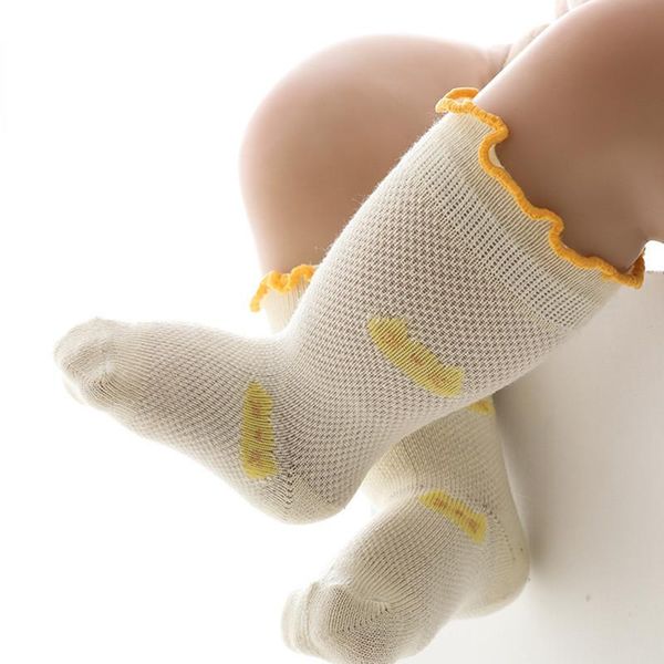 

spring and summer baby socks born boy loose mouth zoo girl cute curled mesh clothing, Pink;yellow