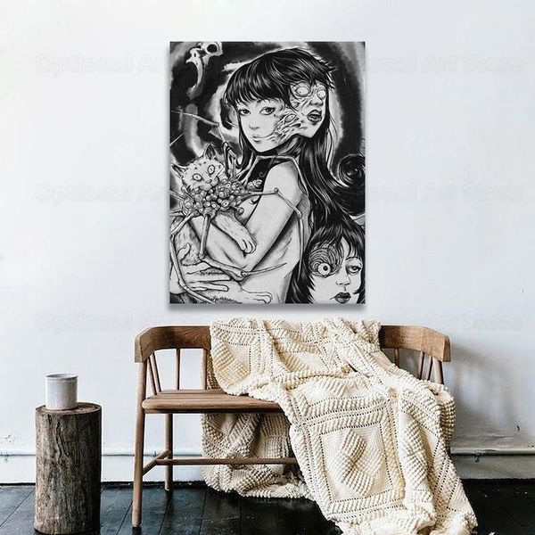 

home decor canvas uzumaki junji ito fanart pictures wall art paintings prints modern horror anime modular poster for living room