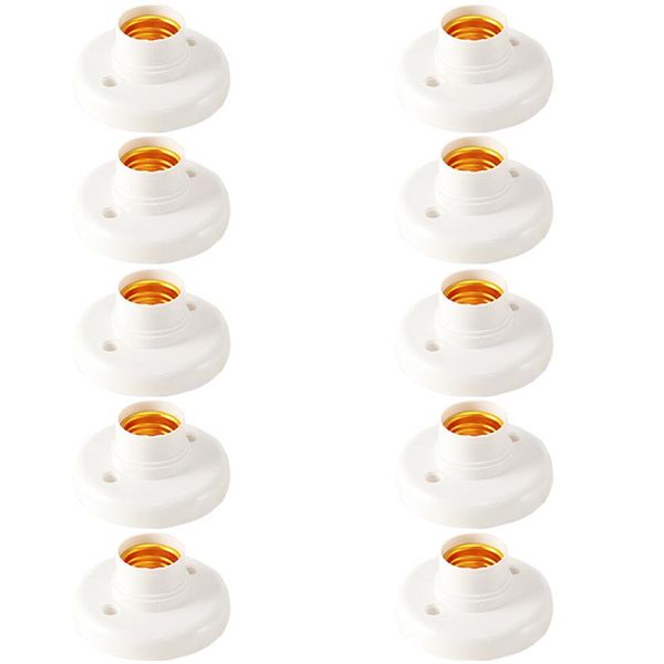 

lamp holders & bases 10pcs e27 plastic screw holder round bulb socket adapter