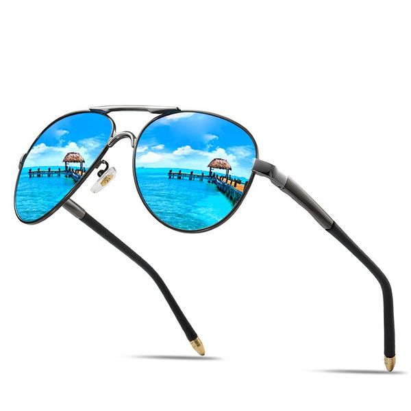 

sunglasses polarized mens/women driving mirror sun glasses metal frame goggles uv400 anti-glare pilot wholesale, White;black