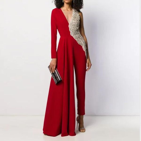 

women's jumpsuits & rompers sequins embroidery long sleeves v neck bandage romper sheer nightclub overalls bodysuits, Black;white