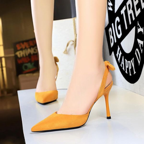 

dress shoes boussac elegant bowtie slingback high heel women pumps pointed toe heels ladies suede thin party, Black