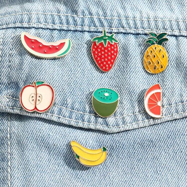 

pins, brooches cute cartoon enamel mini fruit brooch pin denim jacket shirt collar badge jewelry decor accessory valentine's day presen, Gray