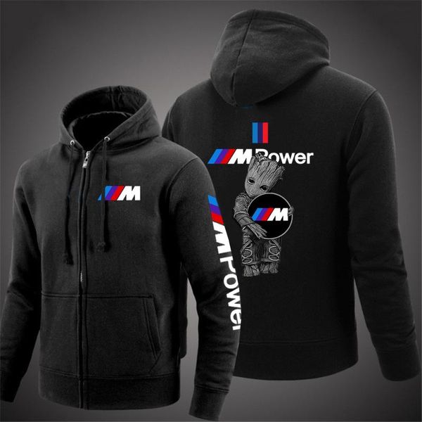 

men's hoodies & sweatshirts 2021 men's spring autumn grroot m power zipper outerwear print casual coat brand jacket custom, Black