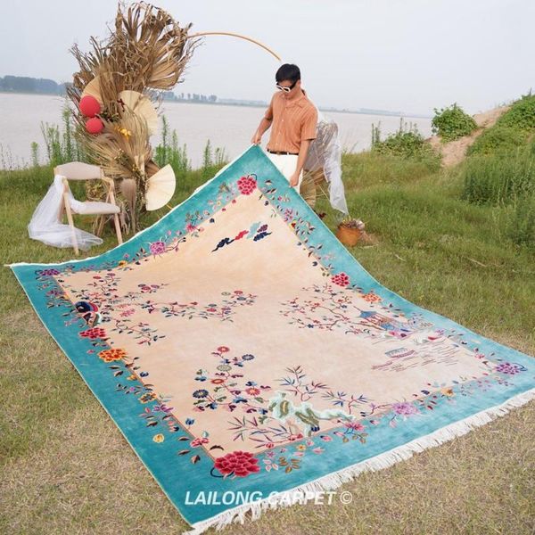 

carpets 8'x10' large home decoration handmade art deco oriental silk carpet