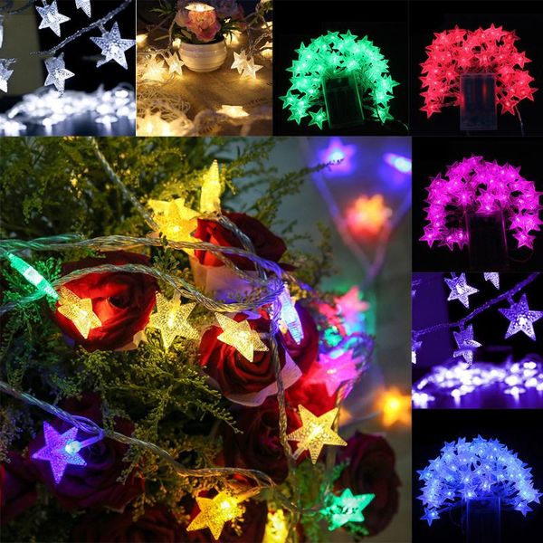 

christmas lights outdoor 6m 40led string garden light for party decoration battery type with flash las luces de navidad led strips