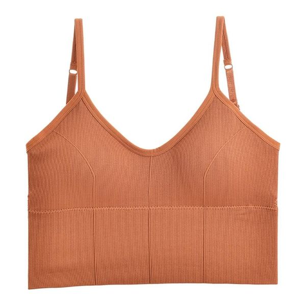 

women's tanks & camis summer women camisole sample suspender underwear seamless solid color one-piece sports wrapped chest short vest c, White