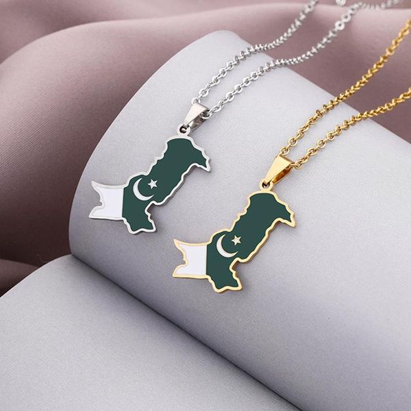 

pendant necklaces pakistan map necklace epoxy jewelry for men and women gold silver color drop yp8458