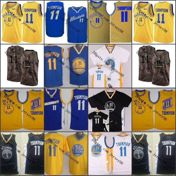 

golden state warriors black #11 klay thompson white jersey